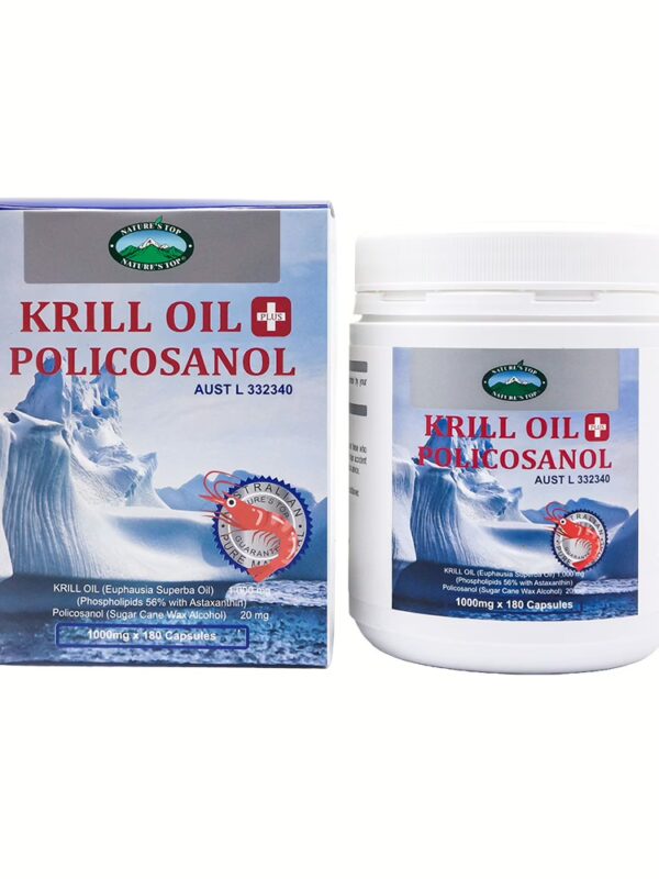 호주 네이쳐스탑 크릴오일 폴리코사놀 1000mg 180캡슐