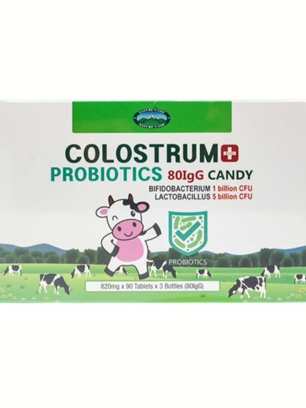 호주 네이쳐스탑 초유 프로바이오틱스 80IgG 유산균 캔디 90정 1박스(3개) 세트