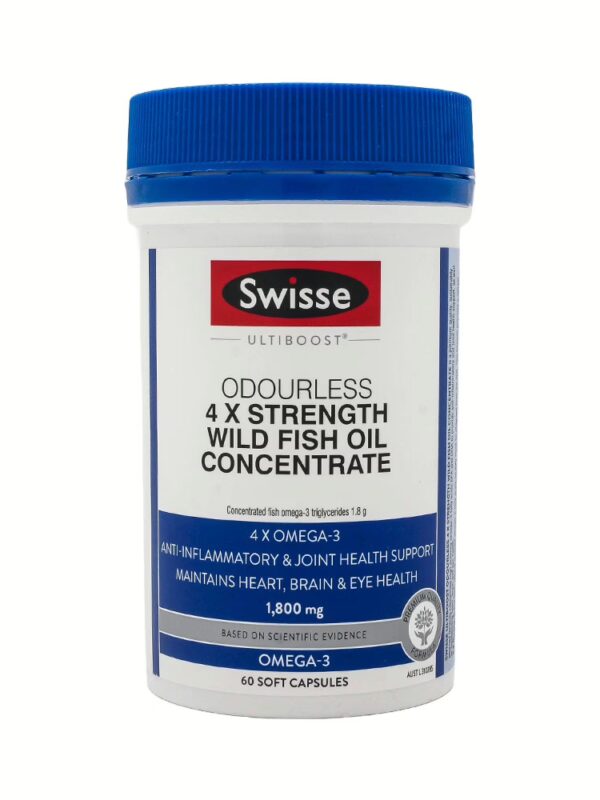 호주 스위스 울티부스트 오메가-3 4배 고농축 무취 피쉬 오일 1,800mg 60캡슐